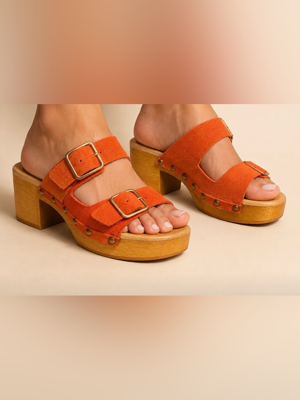 Eric Michael Austin (Coral) orange Women's Platform Wedge Sandal EU 39 US 8.5